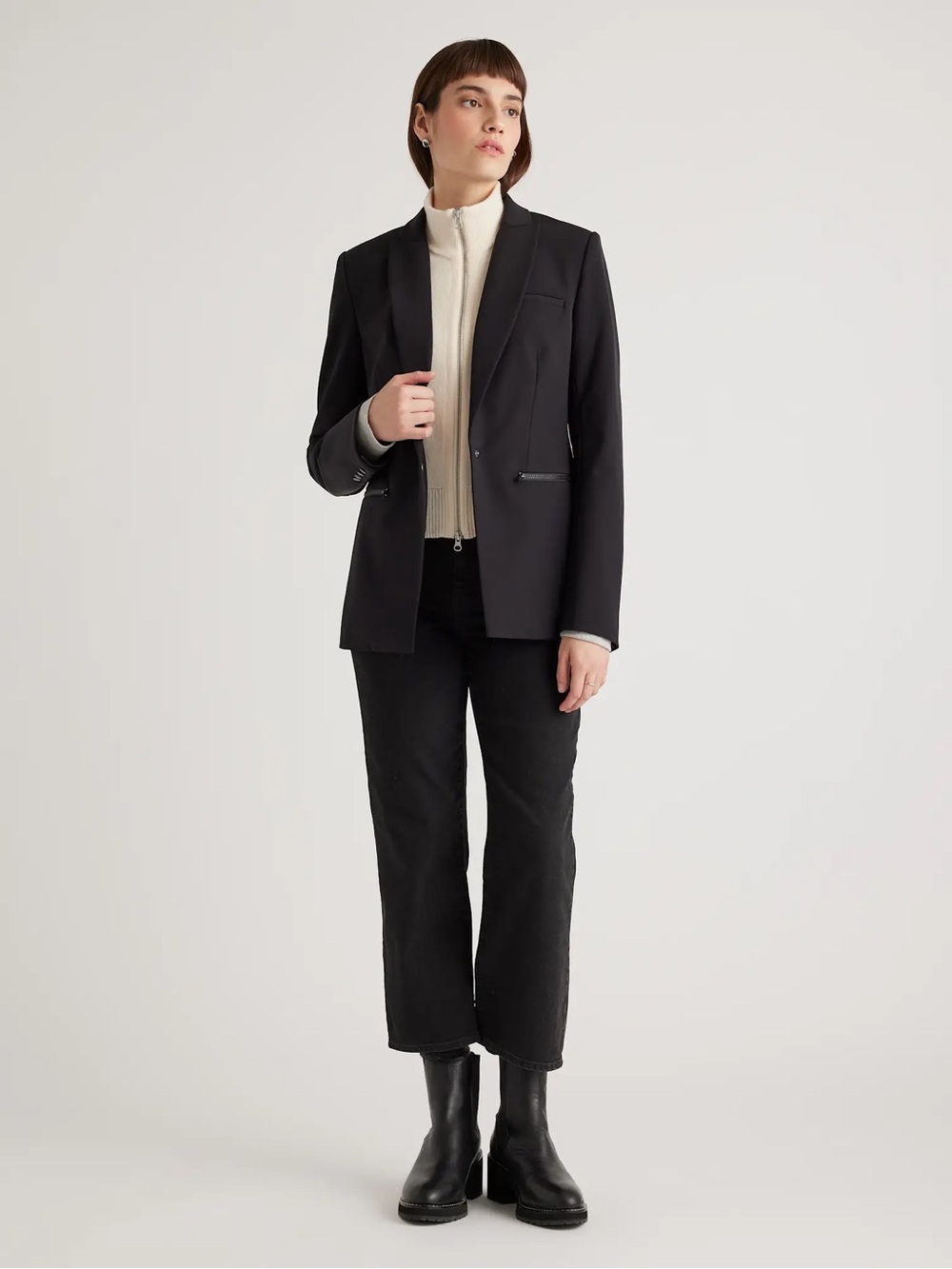 🆕 NWT Quince Cashmere Insert for Scuba Convertible Blazer Sz L/XL - Picture 9 of 9